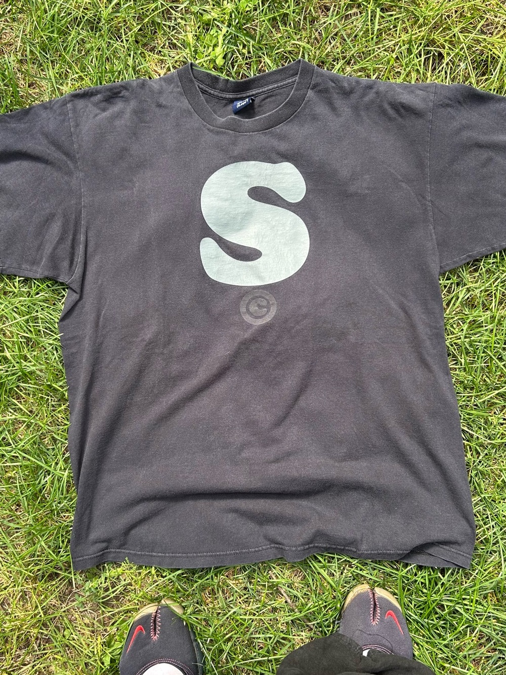Vintage 90s Stussy big S logo skate tee shirt